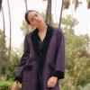 Abrigo Mery Corto Morado / Negro - The Nook Store