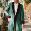 Abrigo Mery Rayas Verde / Burdeos - The Nook Store