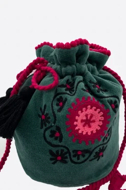 Bolso Saco Terciopelo Flower - The Nook Store