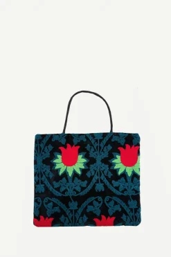 Bolso Shopper Terciopelo Bordado Rose - The Nook Store