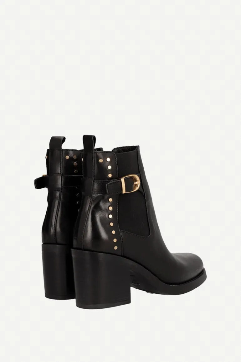 Botas Leyna Elástico Piel Negro - The Nook Store
