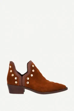 Botas Mer Tacón Bajo Ante Cuero - The Nook Store