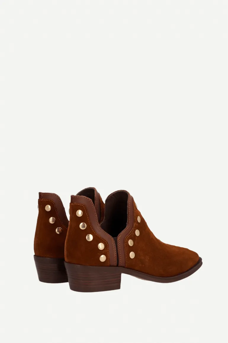 Botas Mer Tacón Bajo Ante Cuero - The Nook Store