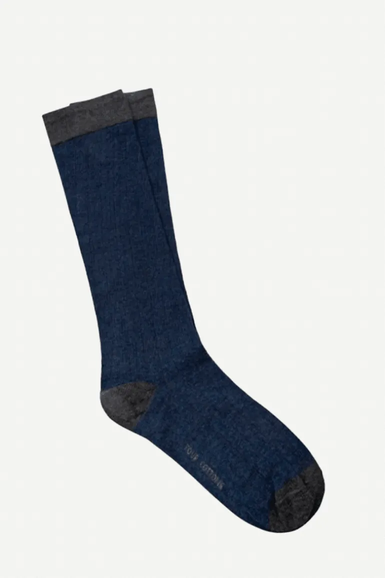 Calcetin caña alta L68 Azul jaspeado - The Nook Store