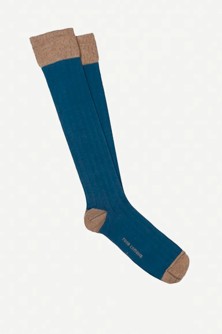 Calcetin caña alta L29 Azul midnight - Camel - The Nook Store