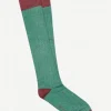 Calcetin caña alta L76 bicolor Verde campo - Burdeos - The Nook Store