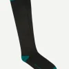 Calcetin caña alta L73 bicolor Carbone - Verde campo - The Nook Store