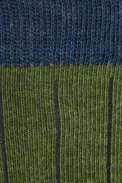 Calcetin caña alta L74 bicolor Verde Caza - Azul Marino - The Nook Store