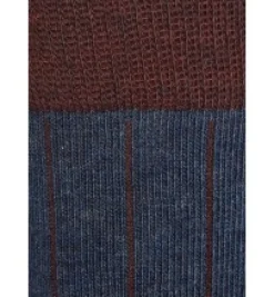 Calcetin caña alta L72 Bicolor - Azul petroleo - Rossastro - The Nook Store
