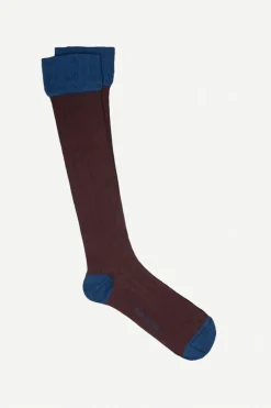 Calcetin caña alta L16 Chocolate - Azul raf - The Nook Store