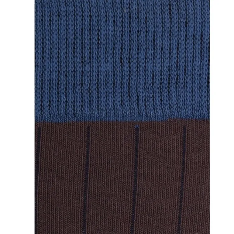 Calcetin caña alta L16 Chocolate - Azul raf - The Nook Store
