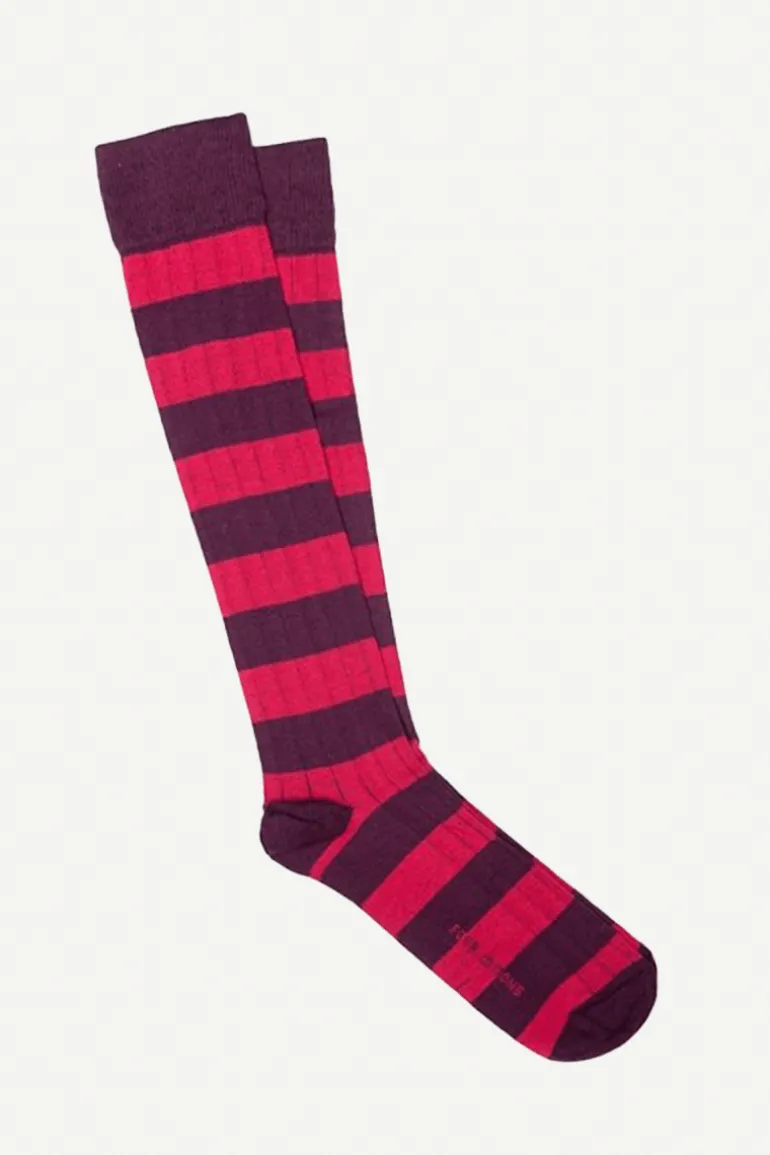 Calcetin caña alta R07 raya Rosa - Morado - The Nook Store