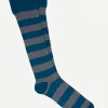 Calcetin caña alta R13 rayas Gris - Azul petróleo - The Nook Store