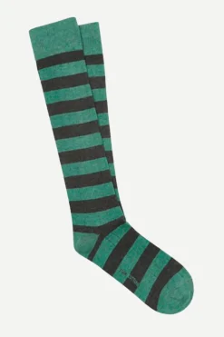Calcetin caña alta R37 rayas Verde - Antracita - The Nook Store