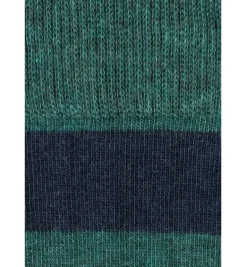 Calcetin caña alta R03 rayas Azul navy - Verde campo - The Nook Store