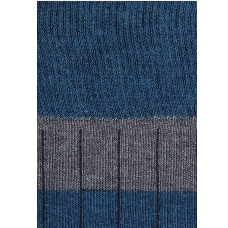 Calcetin caña alta R13 rayas Gris - Azul petróleo - The Nook Store