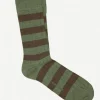 Calcetin caña alta R02C rayas Verde militare - Terra - The Nook Store