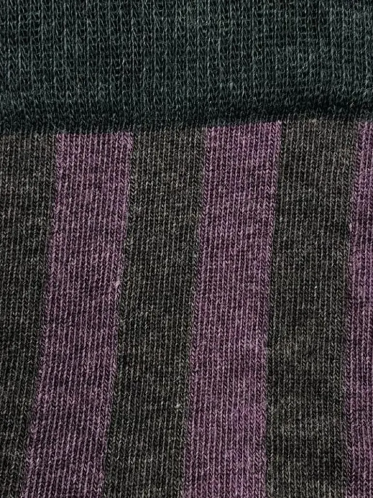 Calcetin caña alta V1 rayas Loden - Viola - The Nook Store