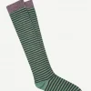 Calcetin purpurina caña alta PCAR03 rayas Antracita - Verde Oliva - The Nook Store