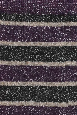 Calcetin purpurina caña alta PCAR10 rayas anchas Viola - Crudo - Antracita - The Nook Store