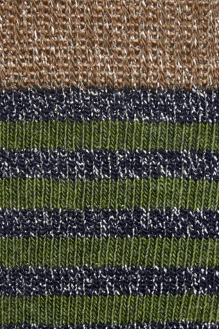 Calcetin purpurina caña alta PCAR04 rayas Caza - Azul Stone - The Nook Store