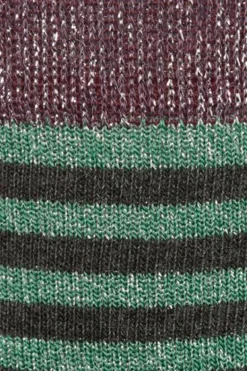 Calcetin purpurina caña alta PCAR03 rayas Antracita - Verde Oliva - The Nook Store
