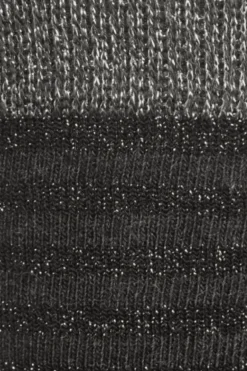 Calcetin purpurina caña alta PCAR21 rayas Carbone - Negro - The Nook Store