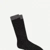 Calcetin purpurina caña corta PCCR06 rayas Carbone - Negro - The Nook Store