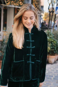 Chaqueta Camille Terciopelo Verde - The Nook Store