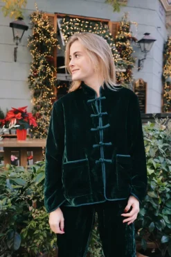 Chaqueta Camille Terciopelo Verde - The Nook Store