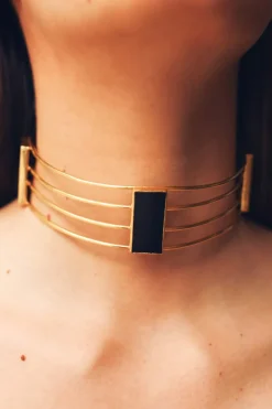 Choker rectangle black CH01 - The Nook Store