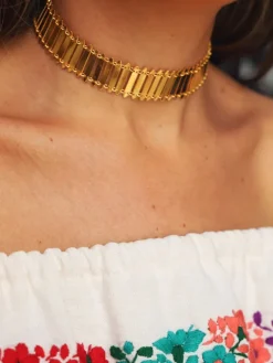 Collar Dos Hojas Plata Bañada Oro - Complementos Online | THE NOOK