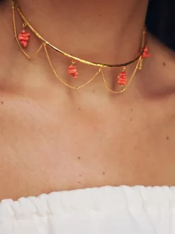 Collar Dos Hojas Plata Bañada Oro - Complementos Online | THE NOOK