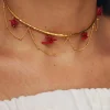 Collar Dos Hojas Plata Bañada Oro - Complementos Online | THE NOOK