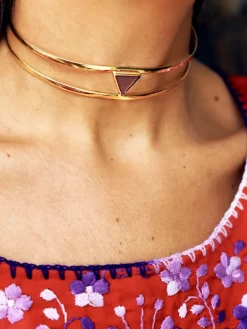 Collar Dos Hojas Plata Bañada Oro - Complementos Online | THE NOOK