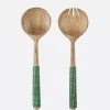 Cubiertos Madera y Bambú Verde - The Nook Store