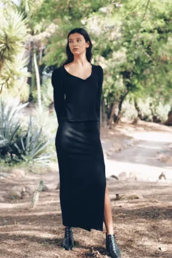Falda Basic Punto Negra - The Nook Store