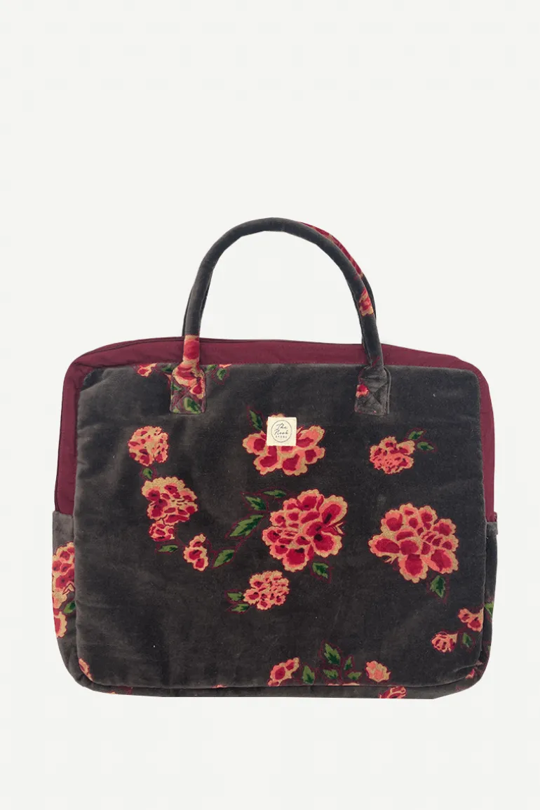 Funda de Ordenador Cleo Gris Flores Pequeñas - The Nook Store