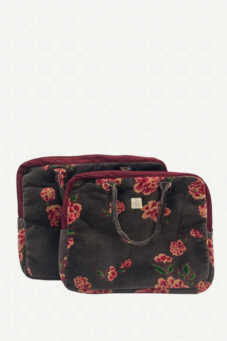 Funda de Ordenador Cleo Gris Flores Pequeñas - The Nook Store