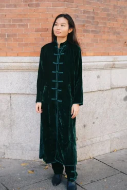 Kimono Camille Terciopelo Verde - The Nook Store