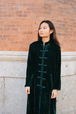 Kimono Camille Terciopelo Verde - The Nook Store