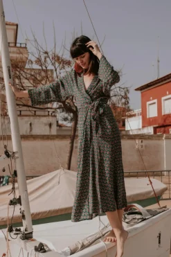 Kimono Nik Print Verde - The Nook Store