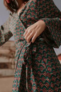 Kimono Nik Print Verde - The Nook Store