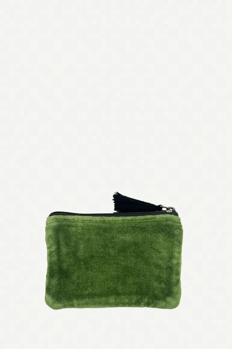 Monedero Terciopelo Rombos Verde - The Nook Store