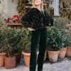 Pantalón Camille Terciopelo Verde - The Nook Store