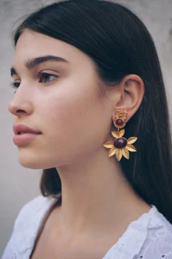 Pendientes Flor Stone PEN51 - The Nook Store