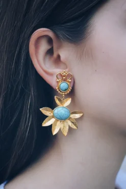 Pendientes Flor Stone PEN51 - The Nook Store