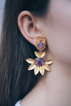 Pendientes Flor Stone PEN51 - The Nook Store