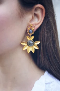 Pendientes Flor Stone PEN51 - The Nook Store