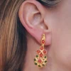 Pendientes Floris Coral and Green PEN65 - The Nook Store